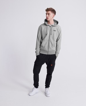 Superdry Orange Label Classic Loopback Cipzár Férfi Kapucnis Pulóver Titán | FEZVA1798